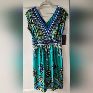 Kiara Blue Sleeveless V-Neck Sundress
